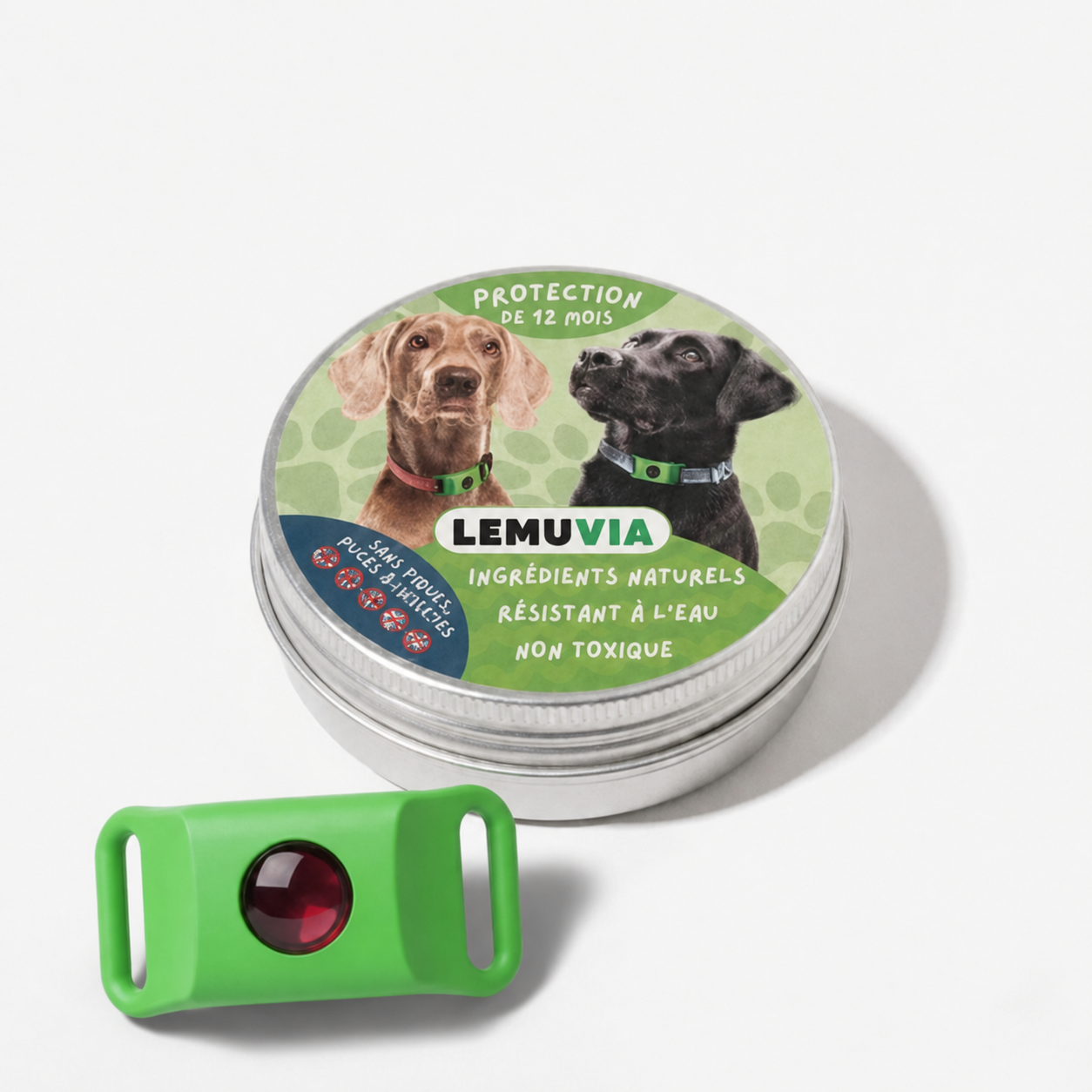Lemuvia™ Pendentif – 12 mois de protection naturelle pour chiens